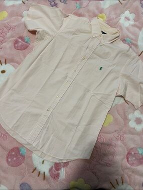 Polo by Ralph Lauren Short-Sleeve Button-Down Shirt in Pale Pink